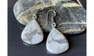 Howlite 925 Silver plated Earring