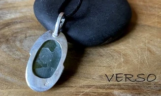 Jade Néphrite pierre pendentif & Argent