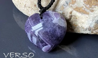 Améthyste Coeur pierre pendentif 1