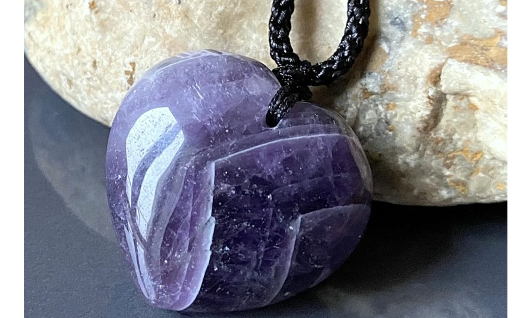 Améthyste Coeur pierre pendentif 1