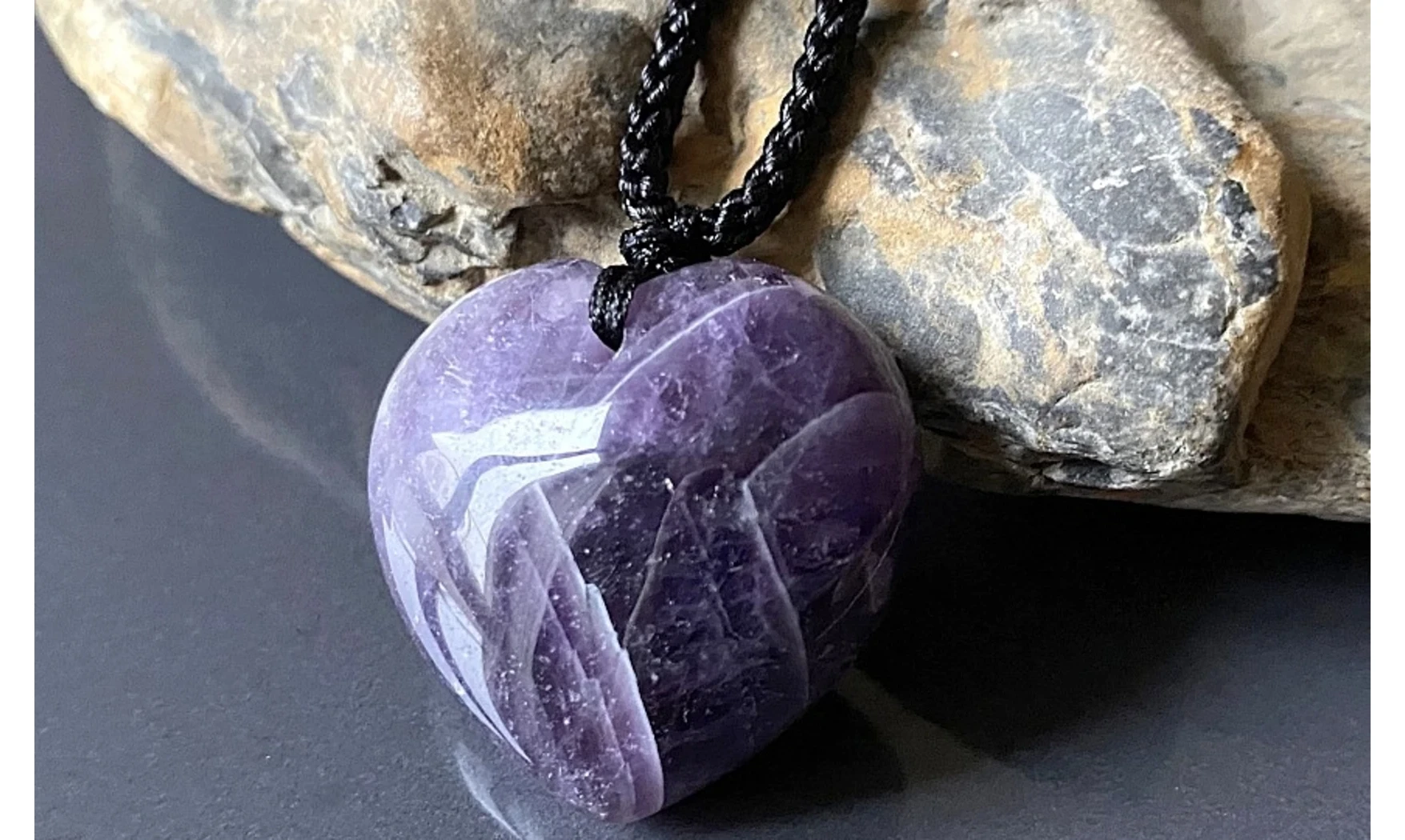 Améthyste Coeur pierre pendentif 1