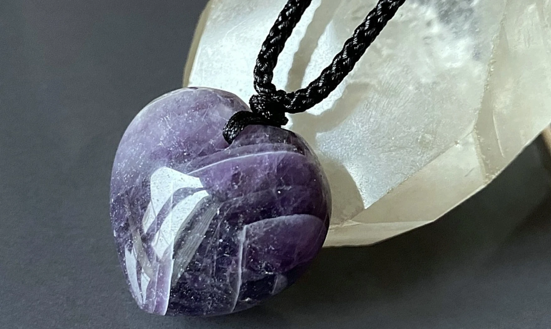 Améthyste Coeur pierre pendentif 1
