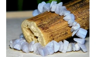 Calcédoine Bleue pierre Baroque bracelet