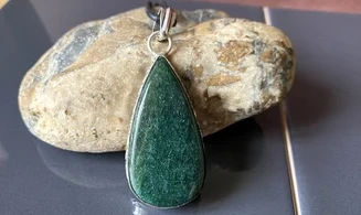 Fuchsite verte pierre pendentif & Argent