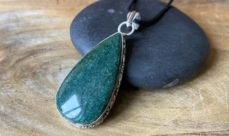 Fuchsite verte pierre pendentif & Argent