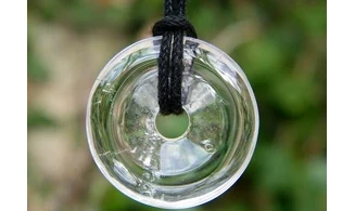 Cristal de roche Donuts pierre pendentif