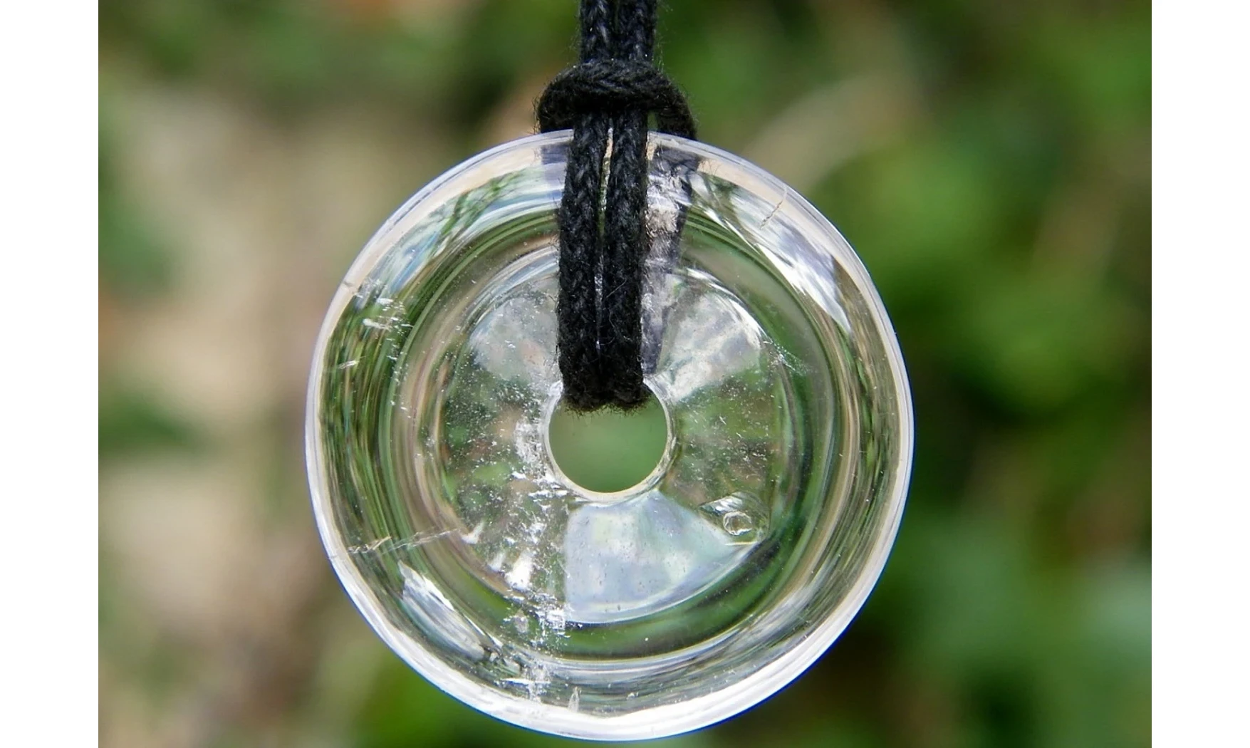 Cristal de roche Donuts pierre pendentif