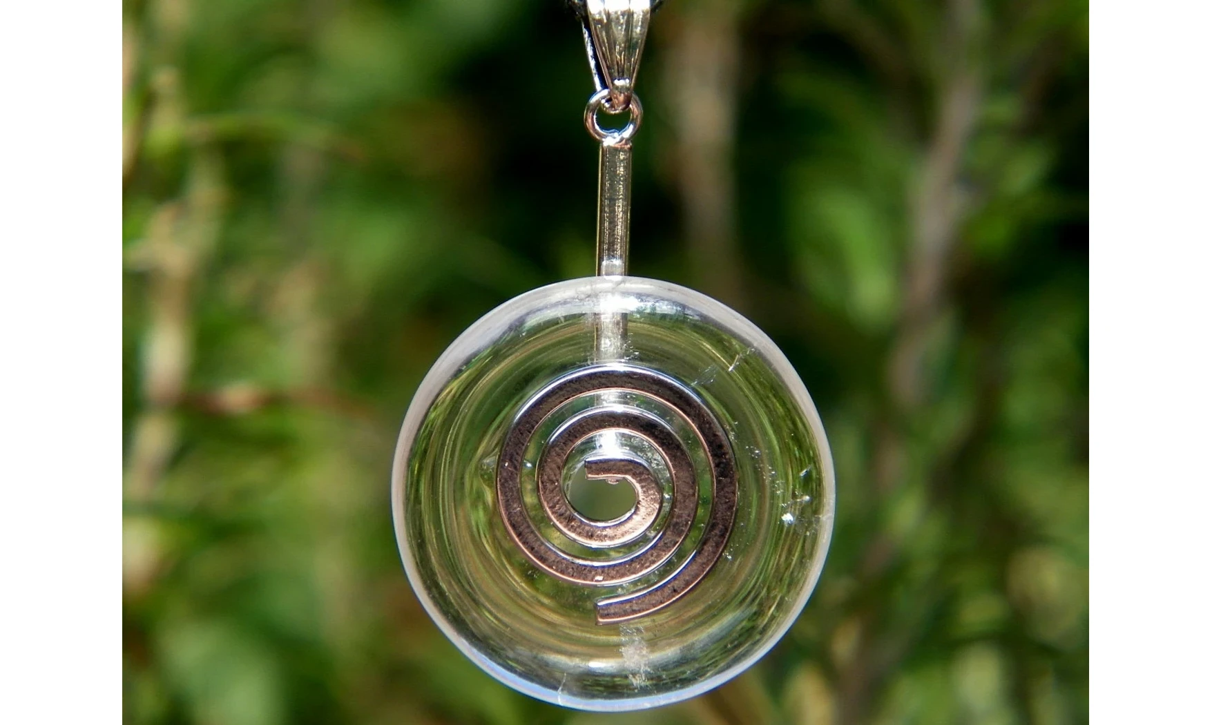 Cristal de roche Donuts pierre pendentif