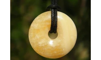 Calcite Orange Donuts pierre pendentif
