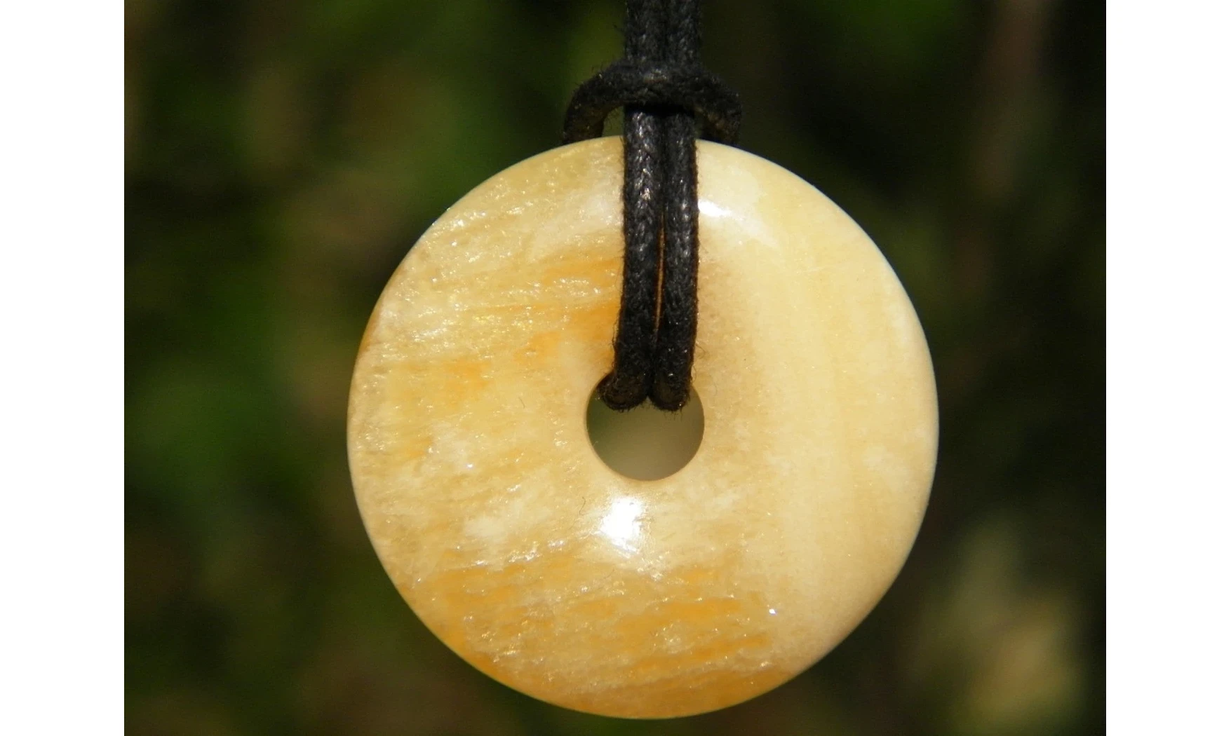 Calcite Orange Donuts pierre pendentif