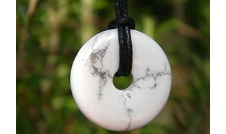 Howlite Blanche Donuts pierre pendentif