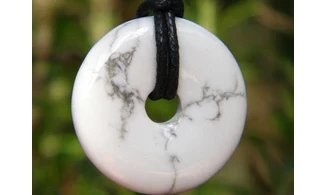 Howlite Blanche Donuts pierre pendentif