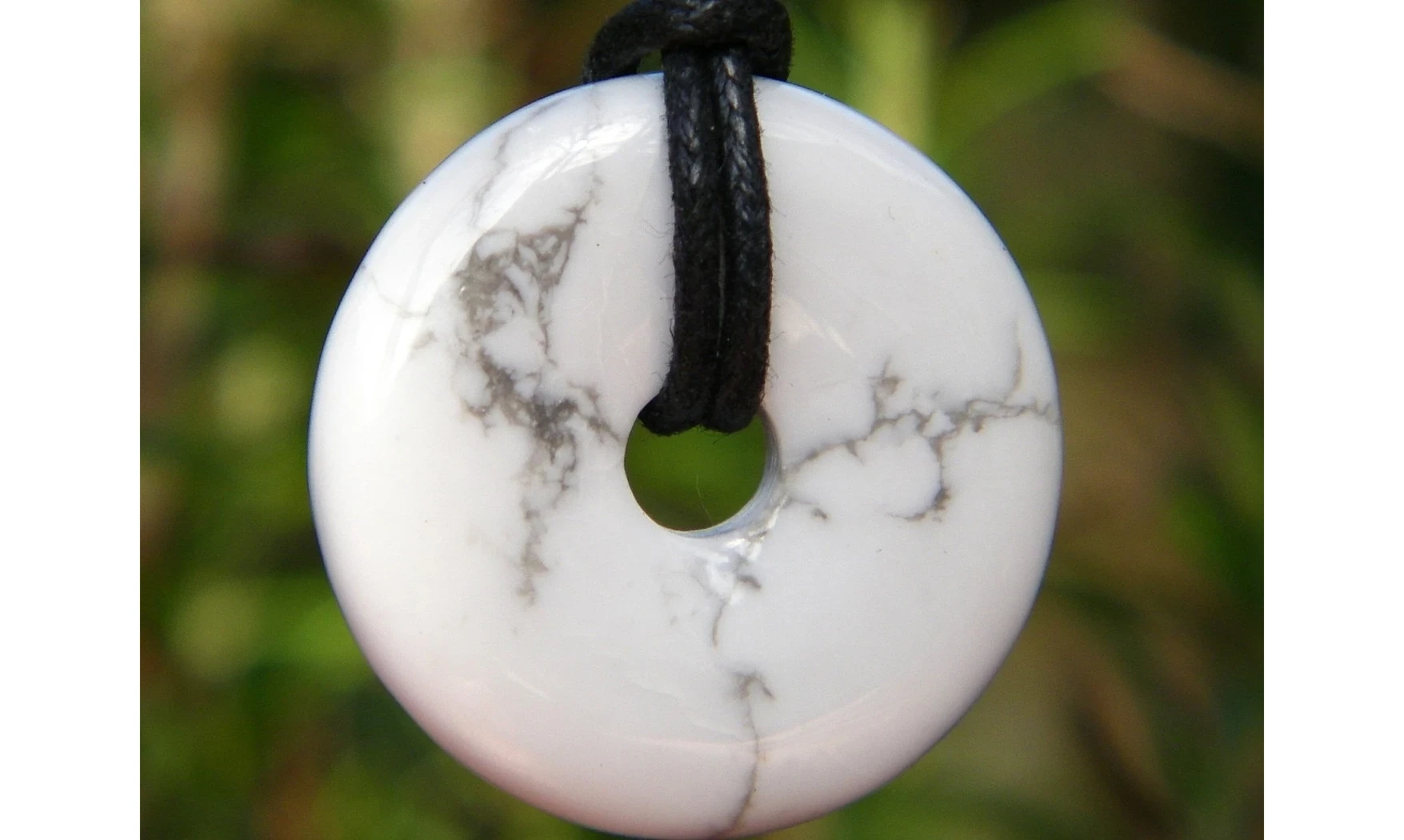 Howlite Blanche Donuts pierre pendentif