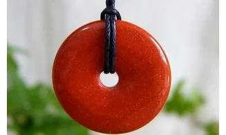 Jaspe Rouge Donuts pierre pendentif