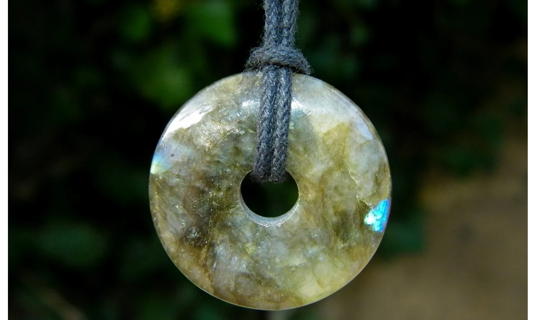 Labradorite Donuts pierre pendentif