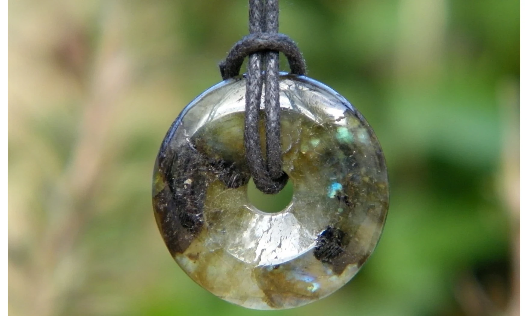 Labradorite Donuts pierre pendentif