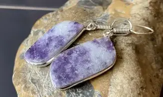 925 Silver plated Earrings Lepidolite