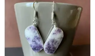 Lépidolite Violette pierre BO Argent