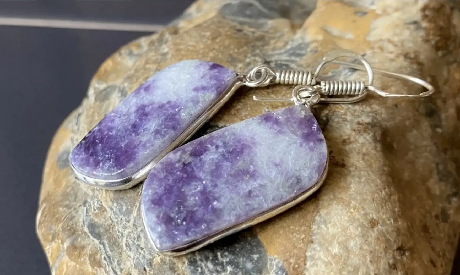 Lépidolite Violette pierre BO Argent