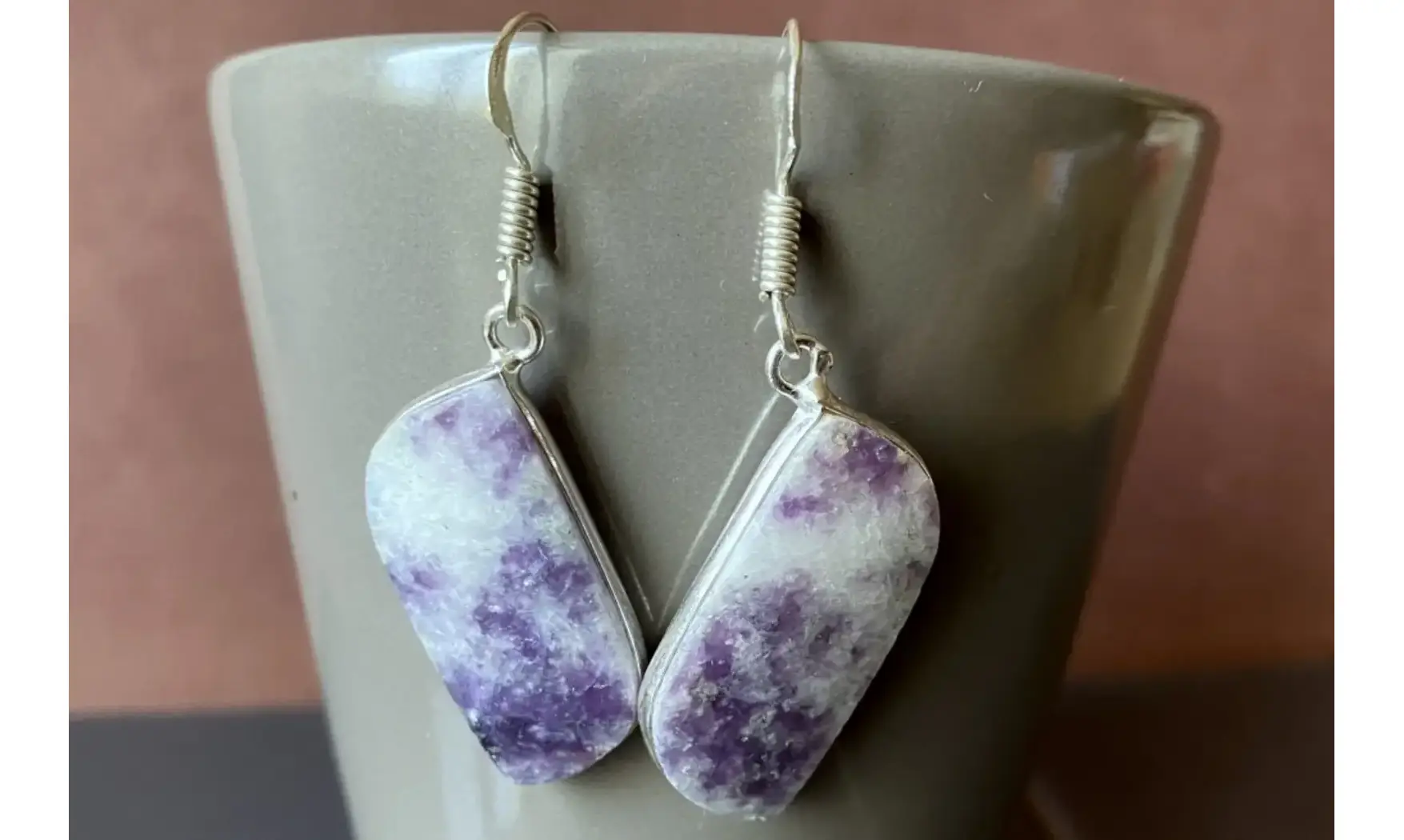 Lépidolite Violette pierre BO Argent