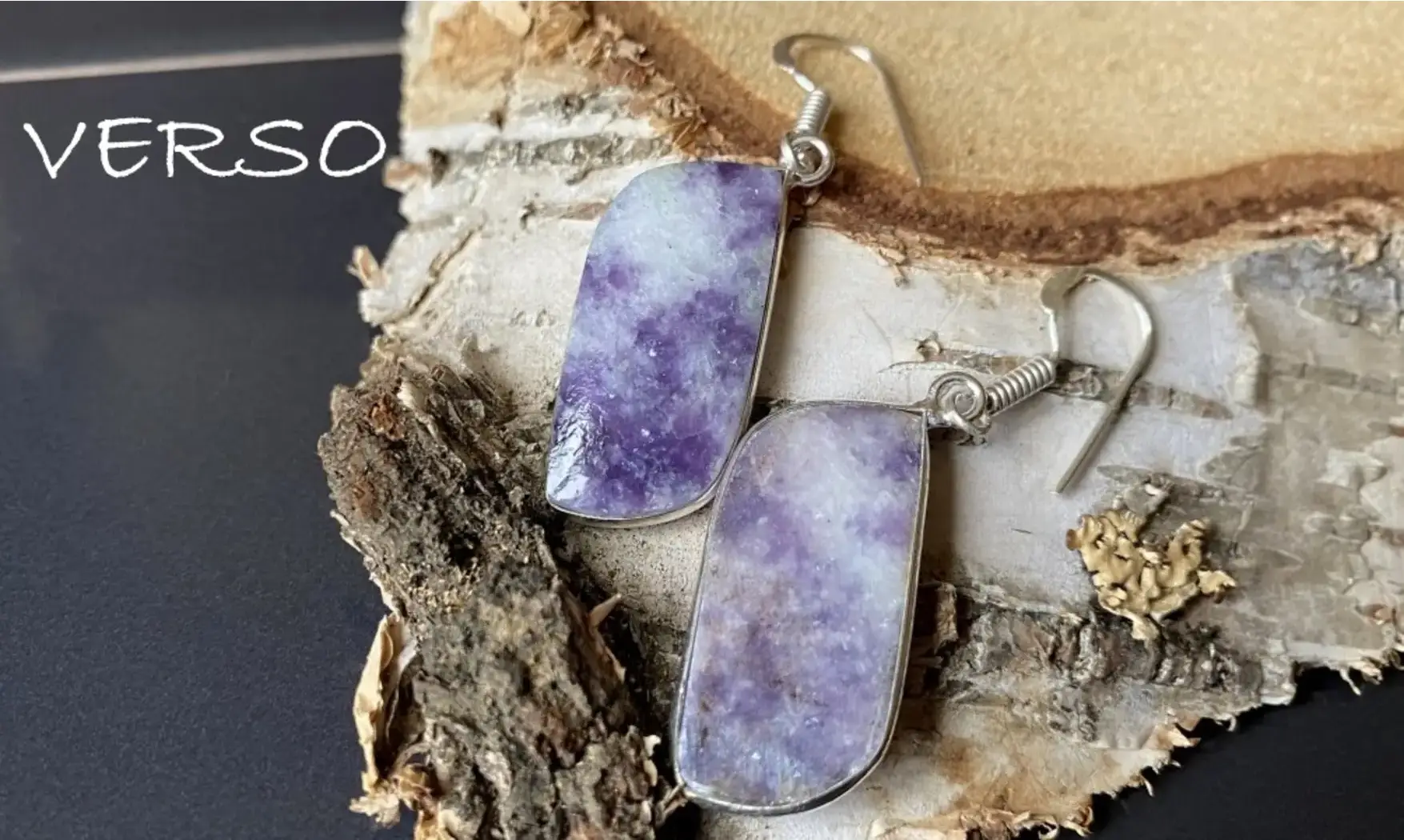 Lépidolite Violette pierre BO Argent