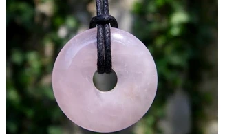 Quartz Rose Donuts pierre pendentif