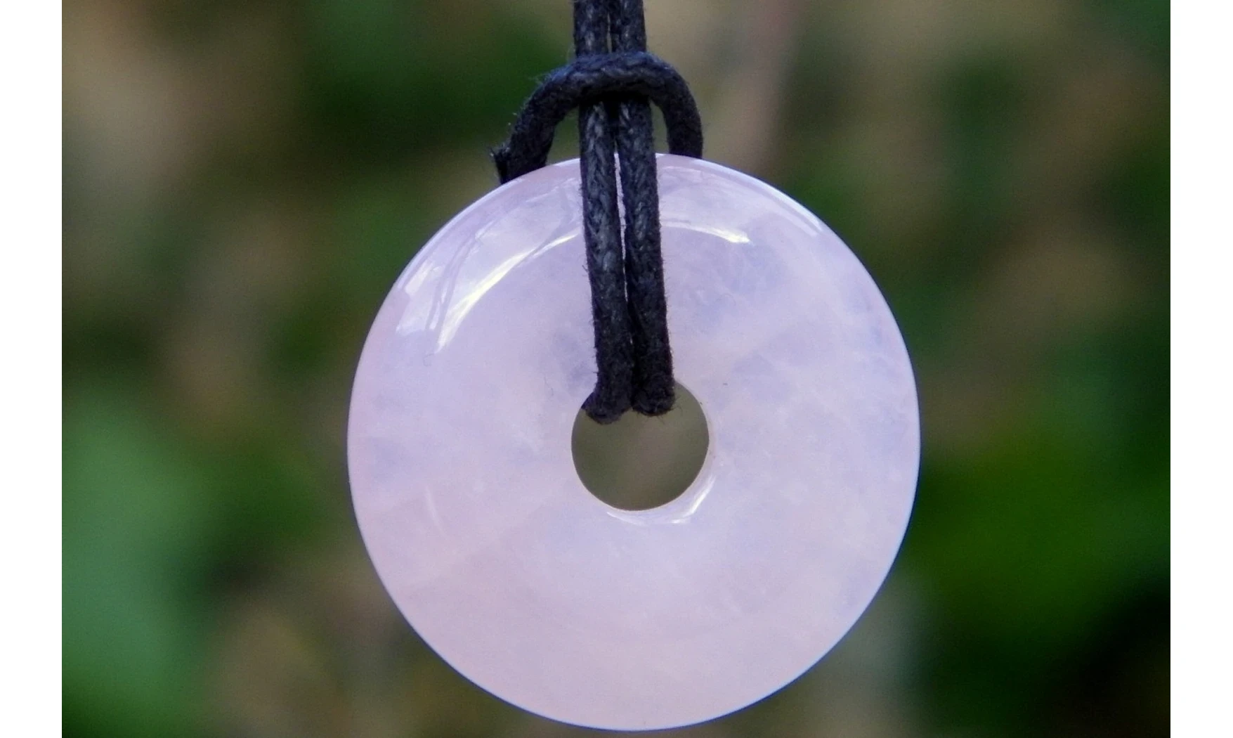 Quartz Rose Donuts pierre pendentif