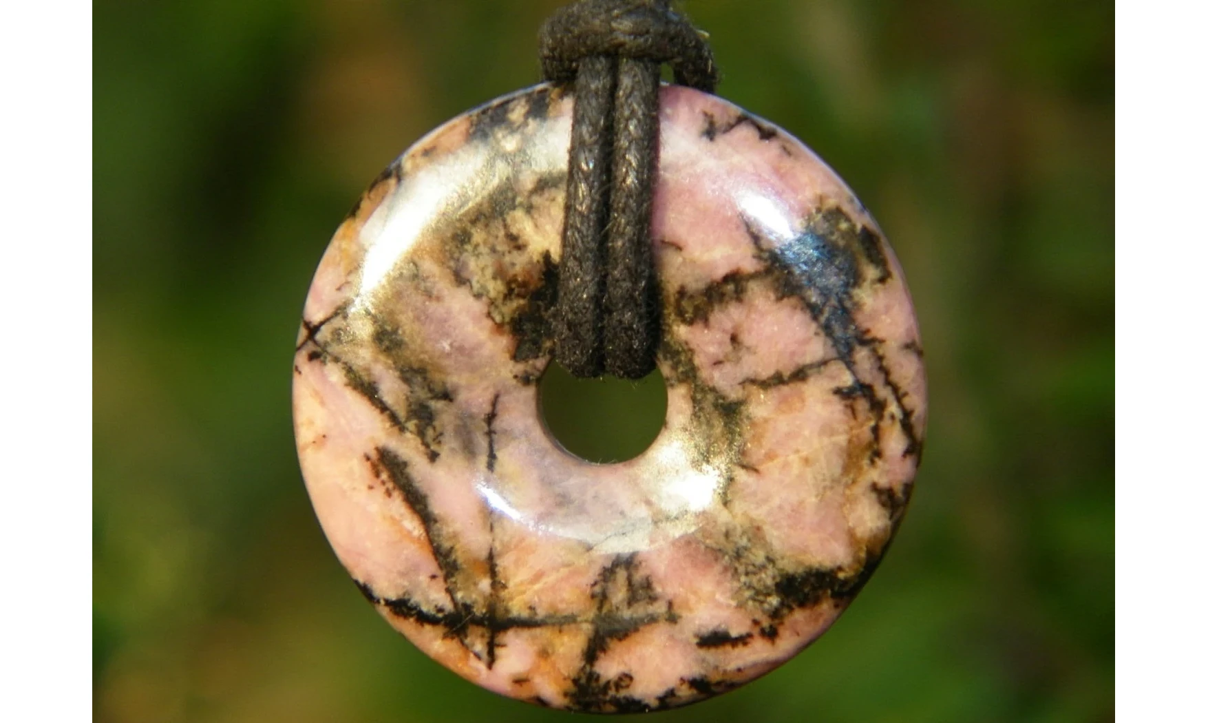 Rhodonite Donuts pierre pendentif