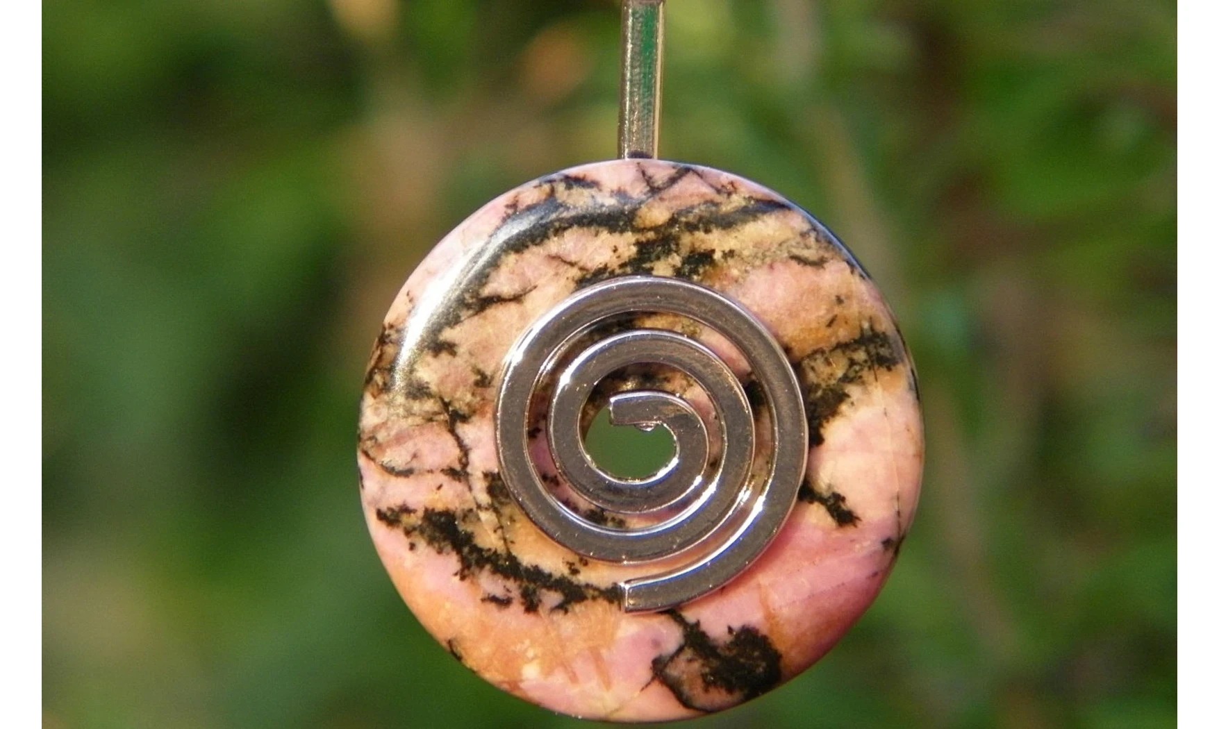 Rhodonite Donuts pierre pendentif