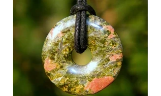 Unakite Donuts pierre pendentif