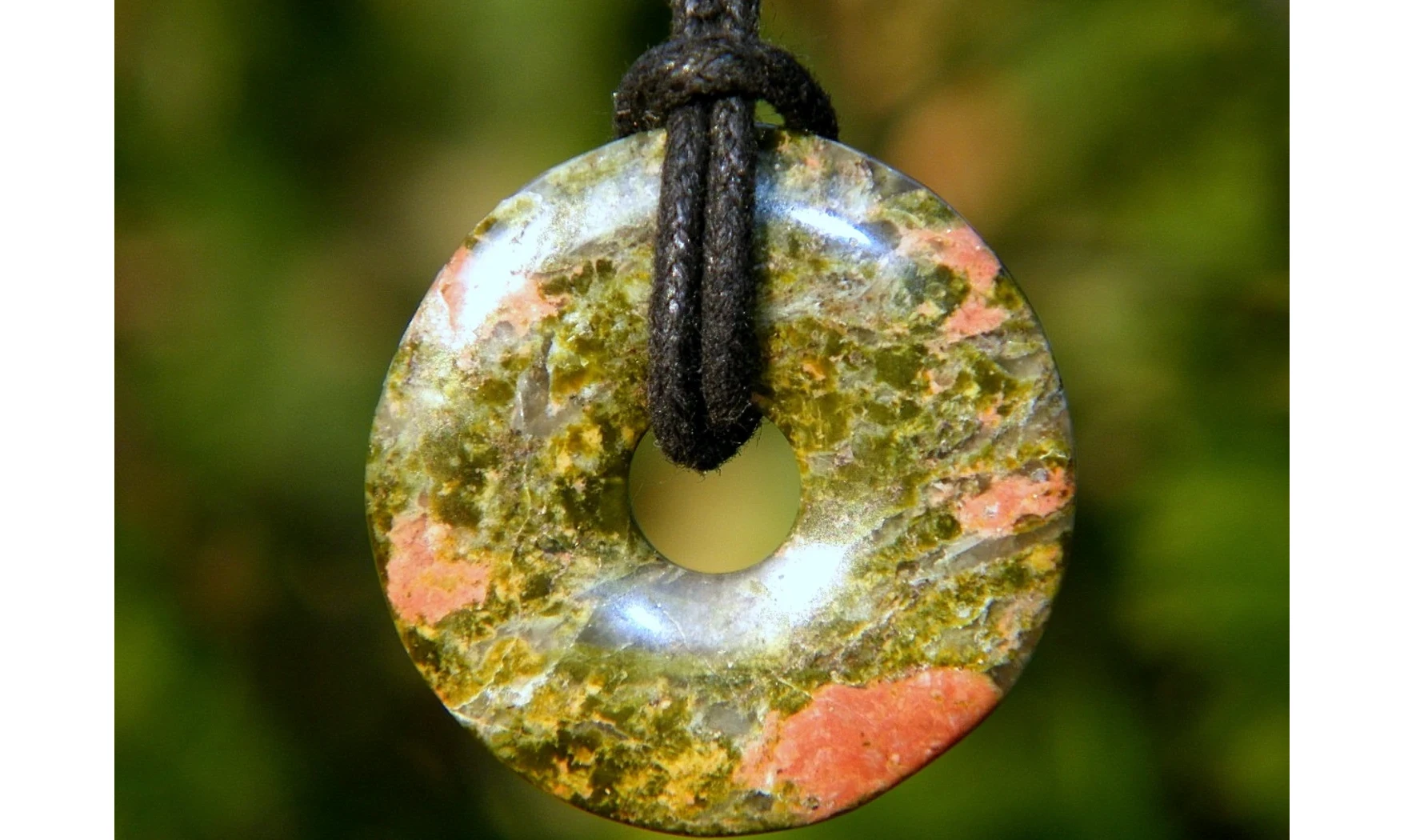 Unakite Donuts pierre pendentif