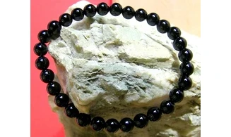 Obsidienne Noire pierres Boules bracelet