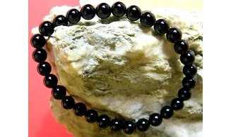 Obsidienne Noire pierres Boules bracelet