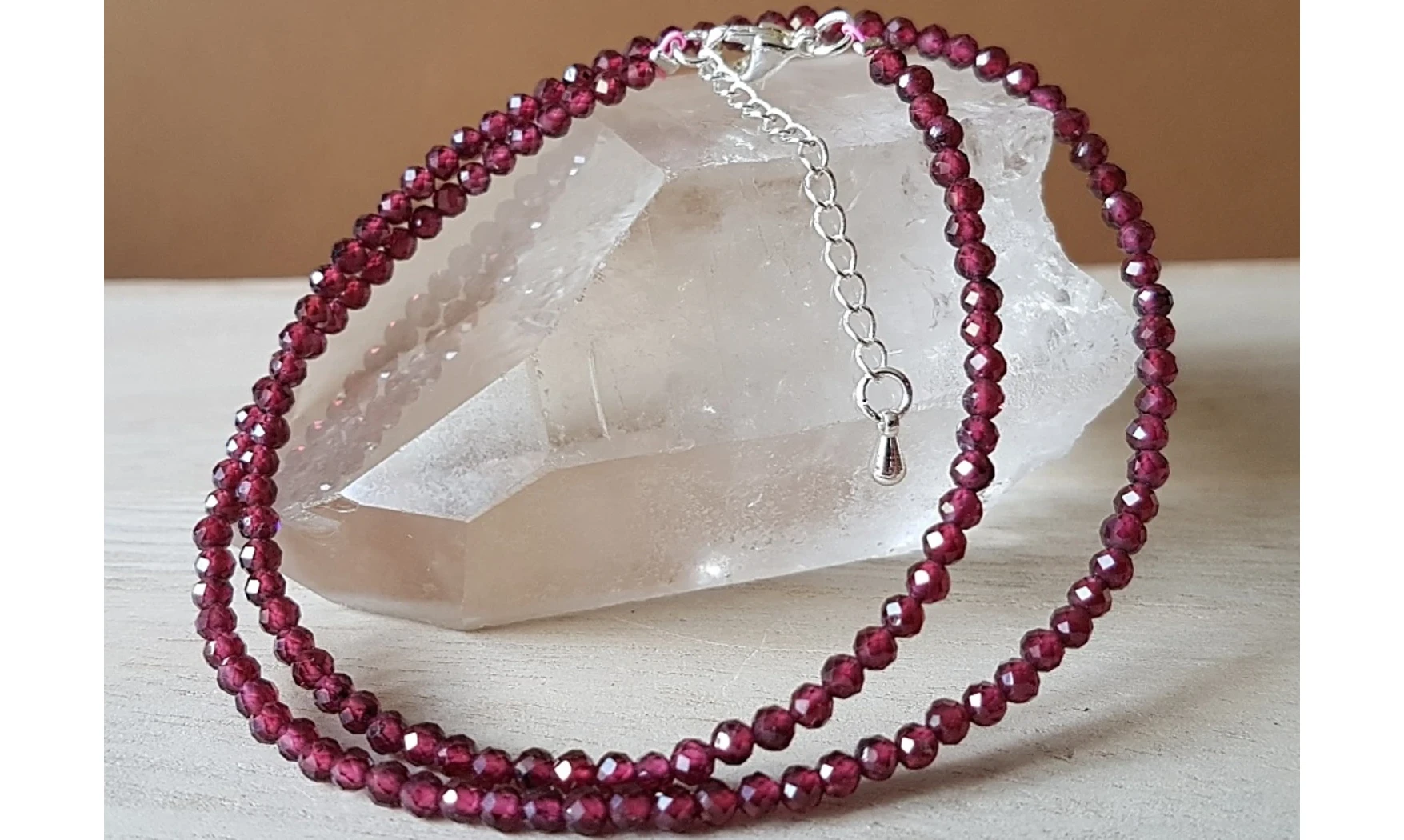 Grenat Rouge pierres Boules collier