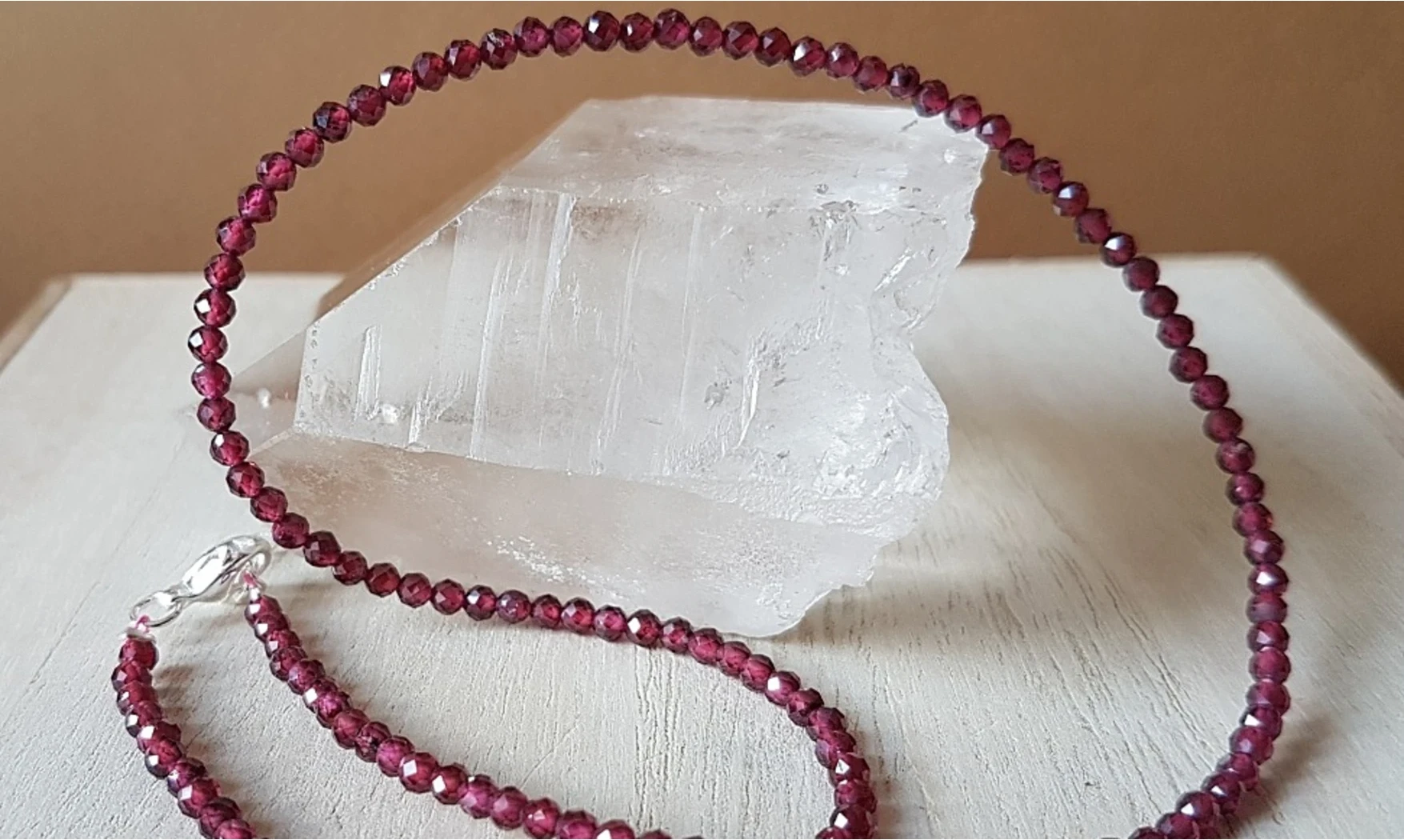 Grenat Rouge pierres Boules collier
