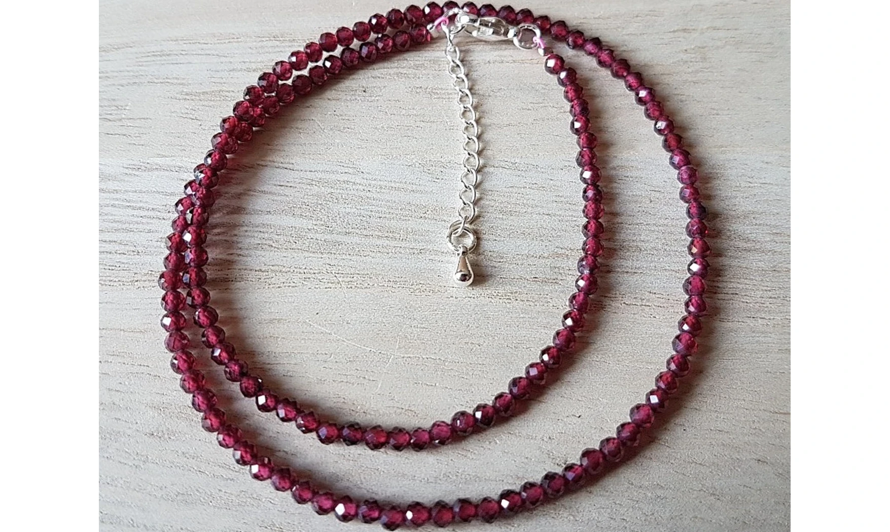 Grenat Rouge pierres Boules collier
