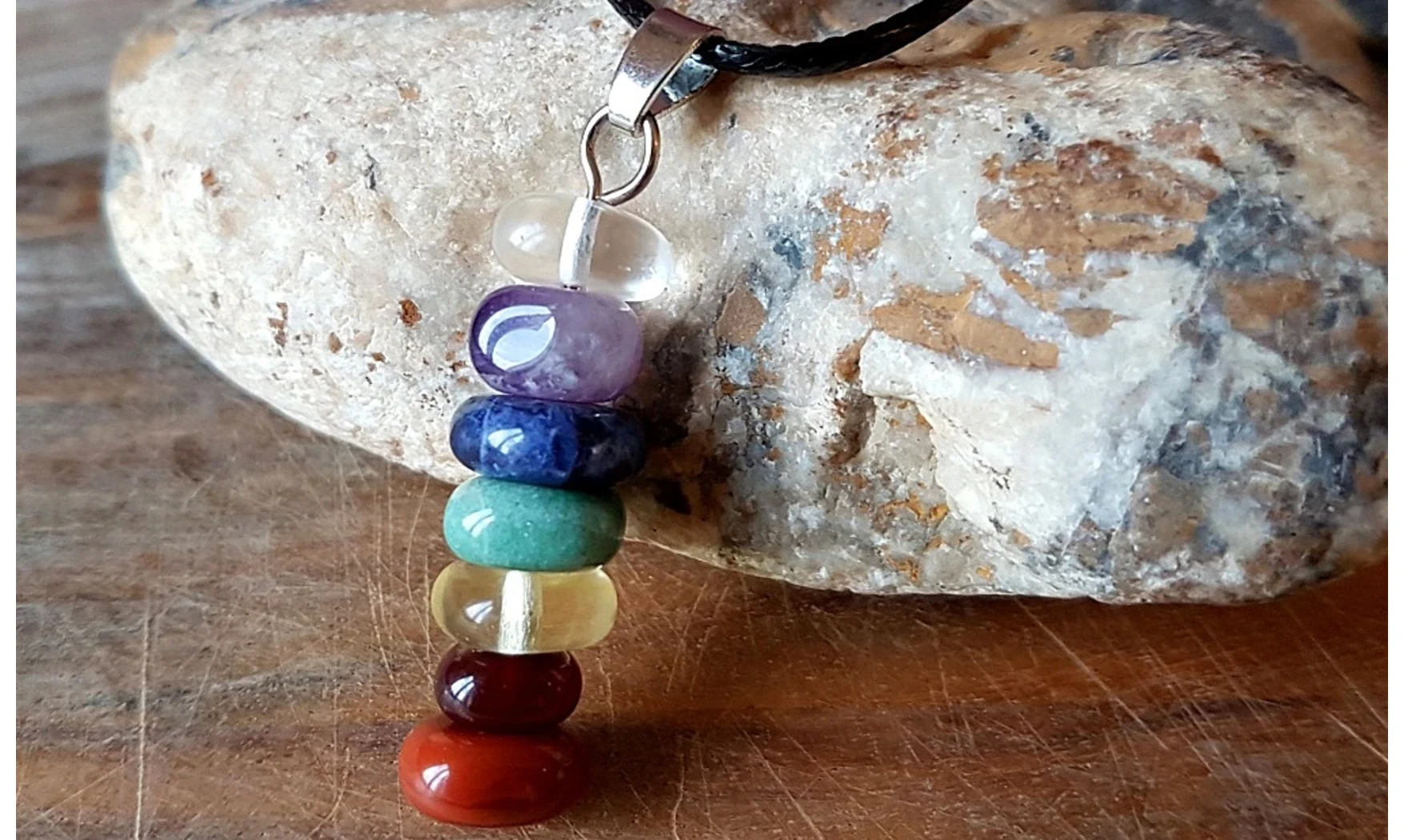 7 Chakras Pendentif 7 pierres