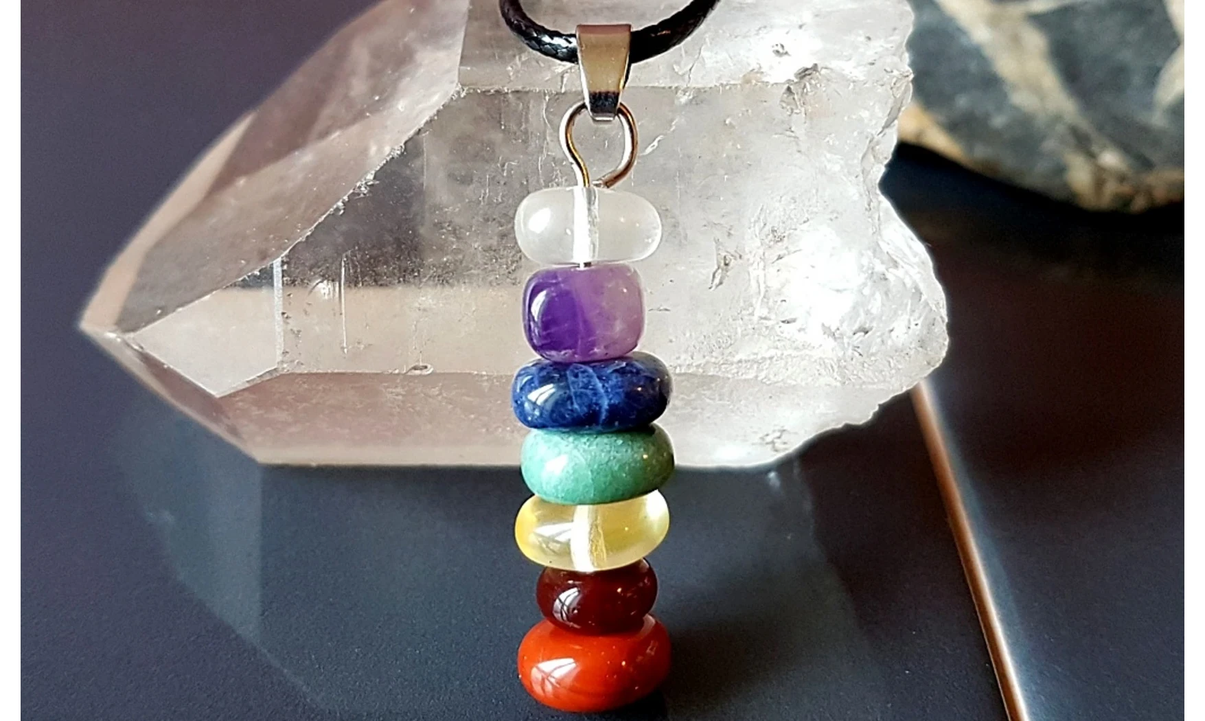 7 Chakras Pendentif 7 pierres