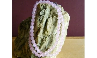 Quartz Rose pierres Boules collier