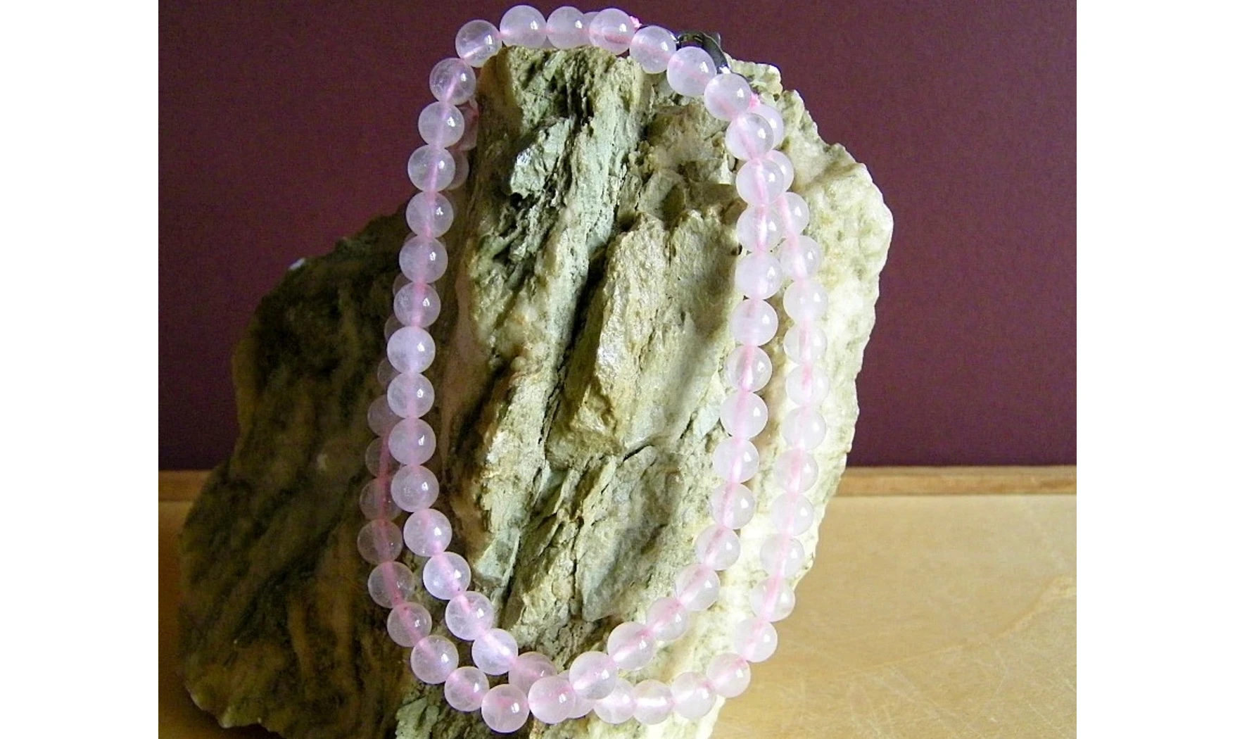 Quartz Rose pierres Boules collier