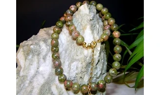 Unakite pierres Boules collier