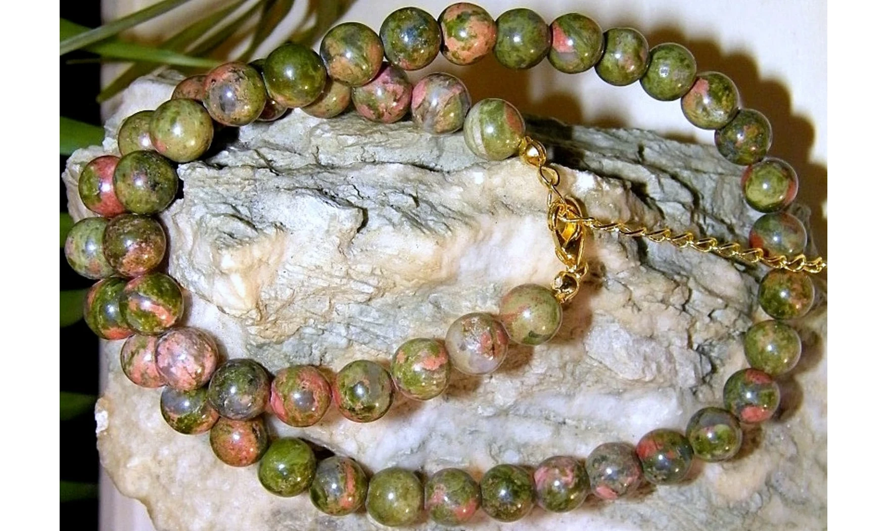 Unakite pierres Boules collier