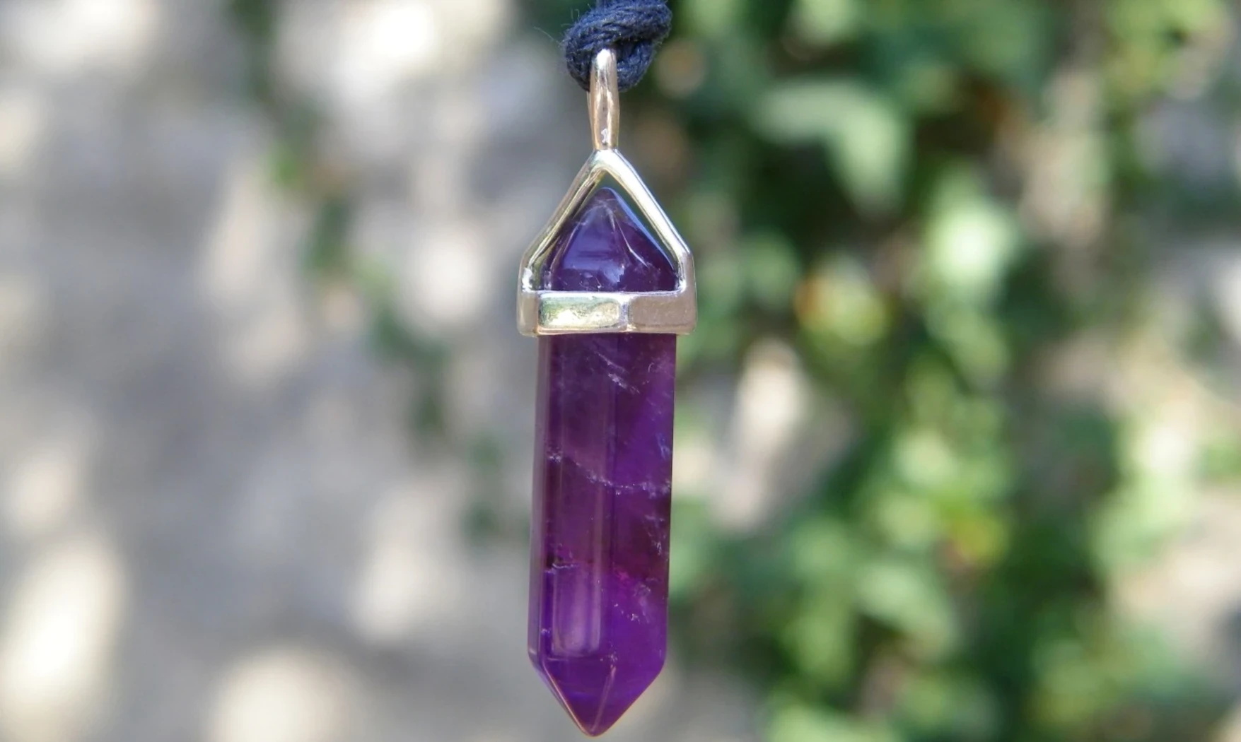 Améthyste pierre Pointe pendentif