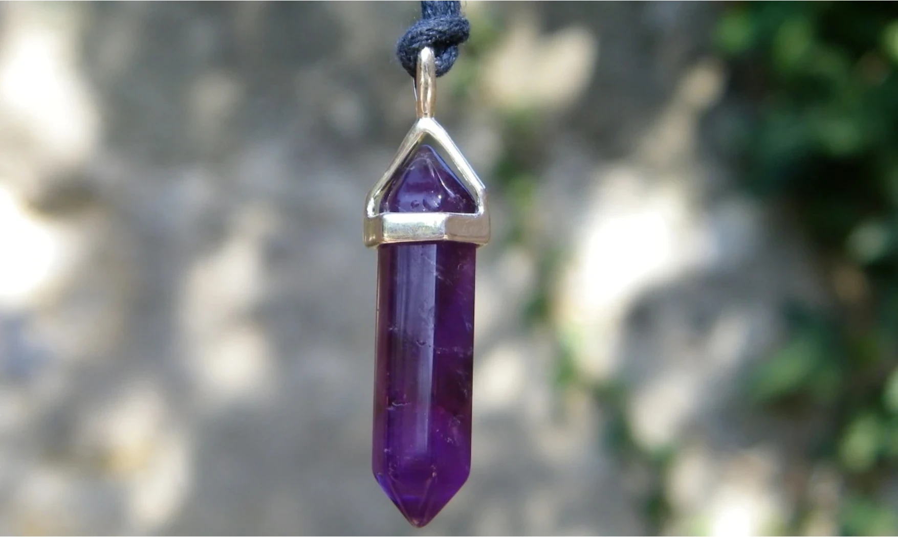 Améthyste pierre Pointe pendentif