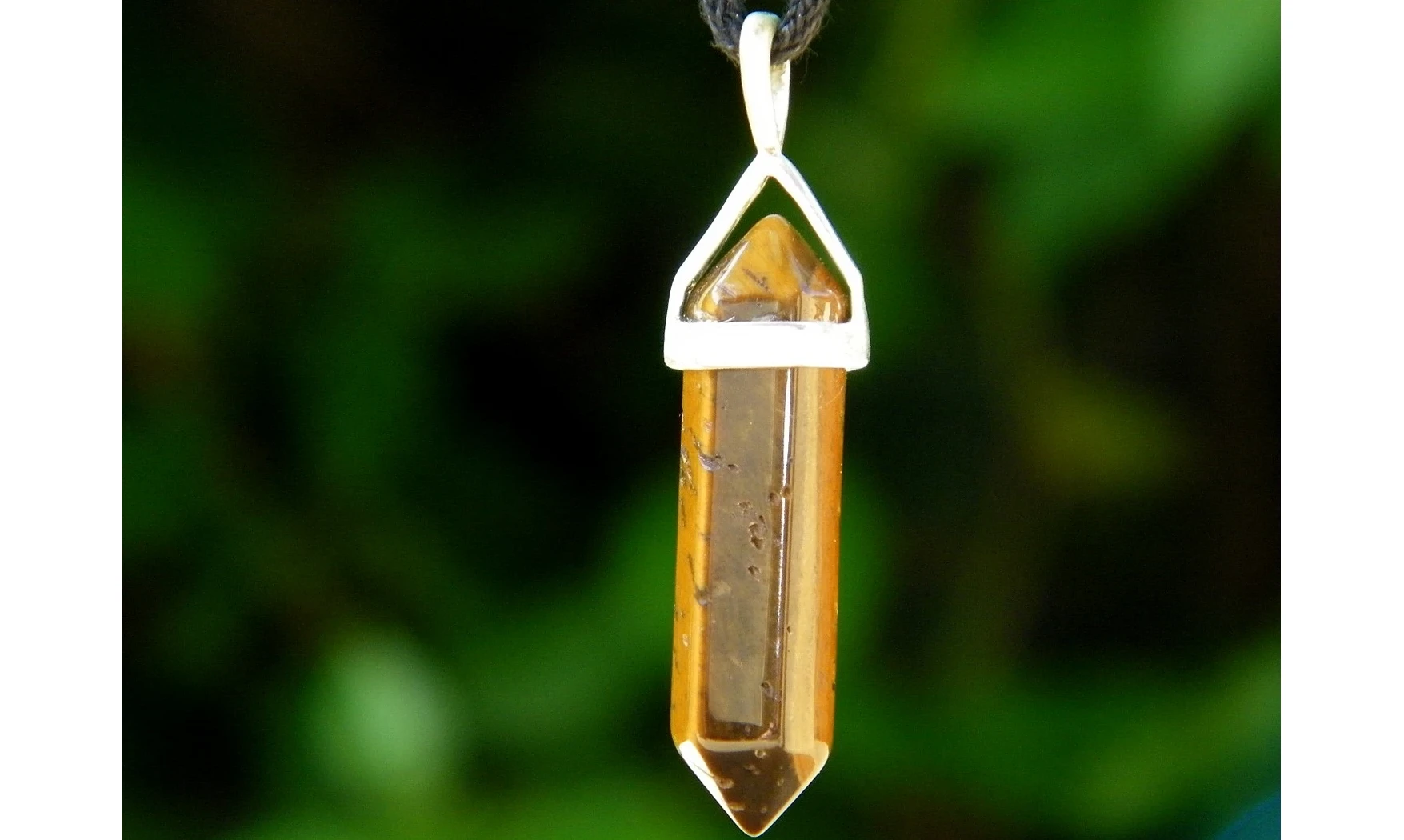 Oeil de Tigre pierre Pointe pendentif