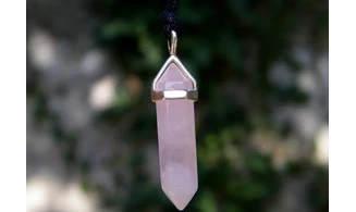 Quartz Rose Pendentif Pointe