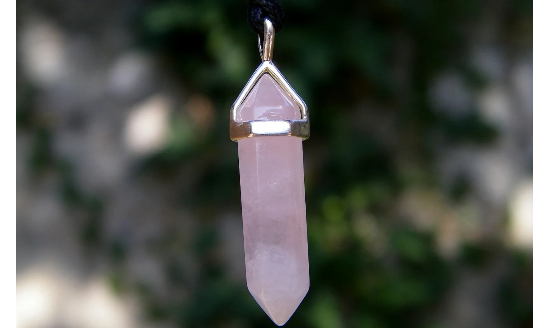Quartz Rose Pendentif Pointe