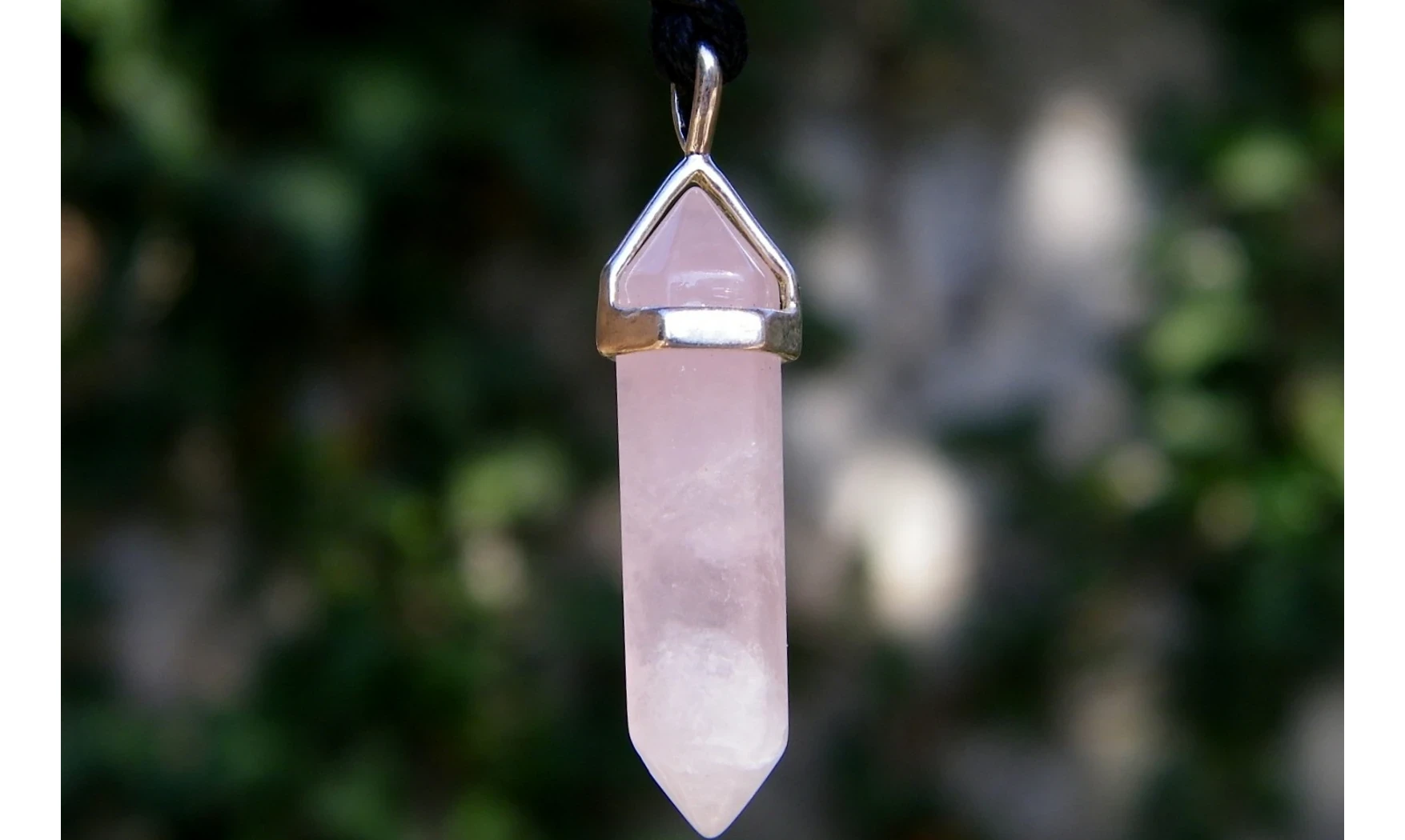 Quartz Rose Pendentif Pointe