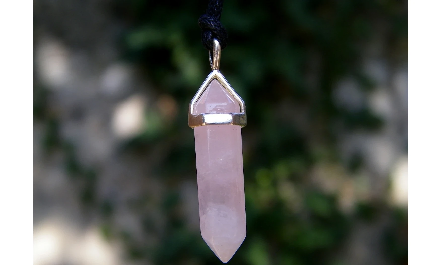 Quartz Rose Pendentif Pointe