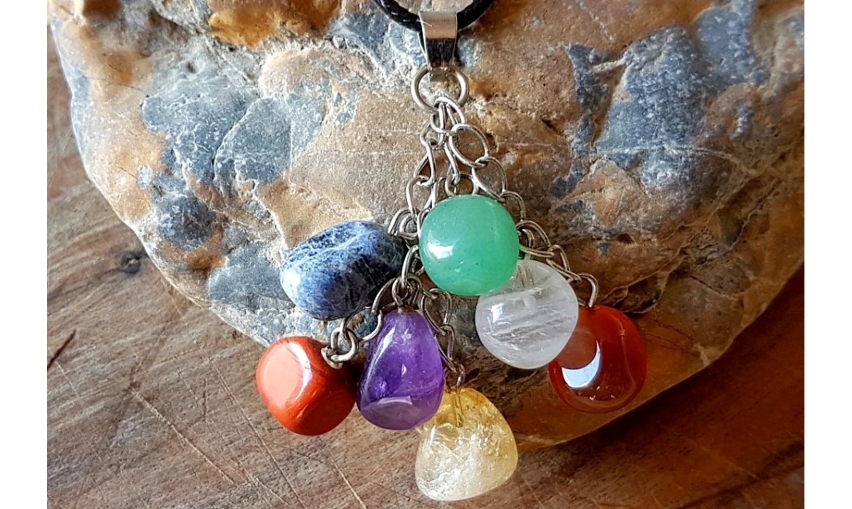 7 Chakras Pendentif 7 pierres